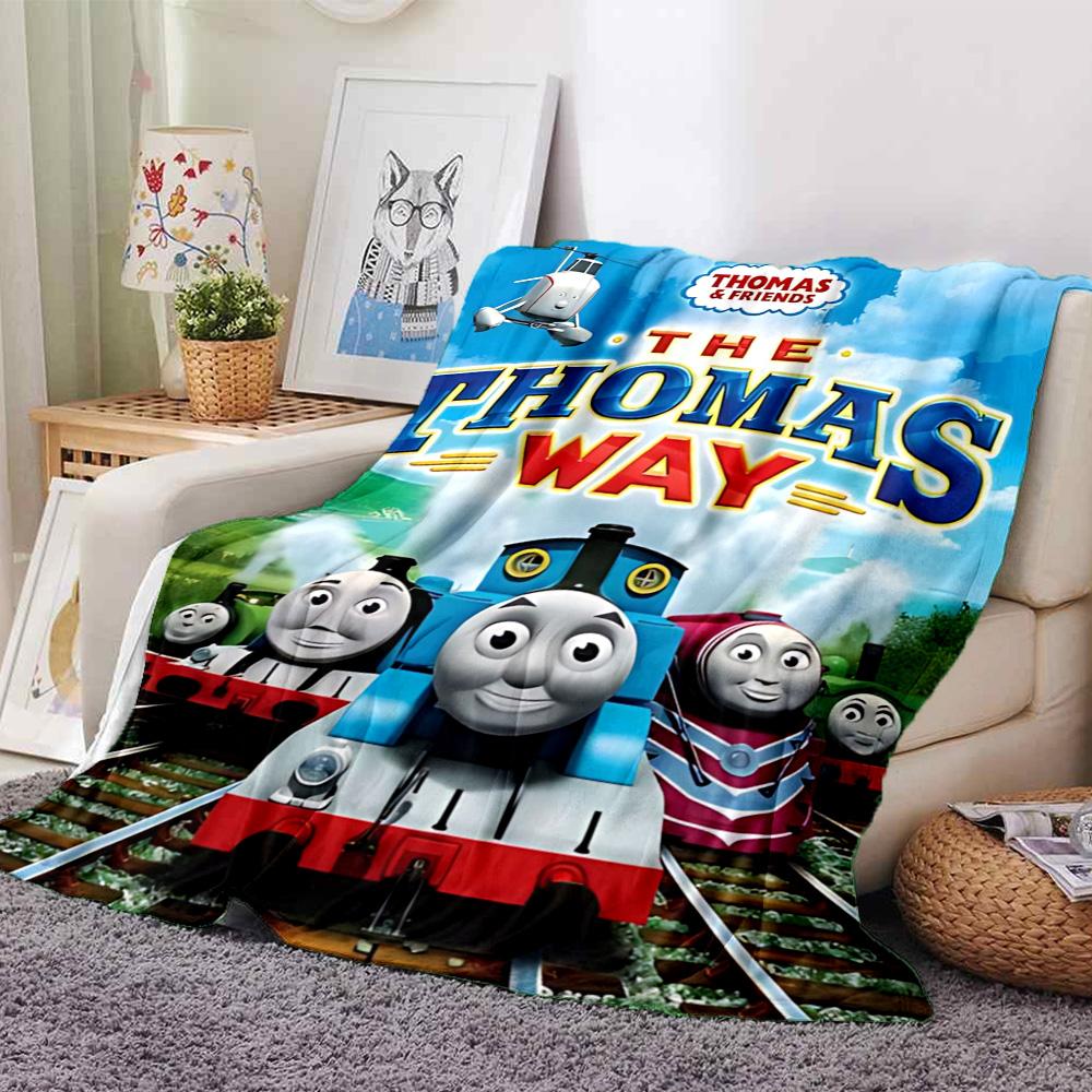 1pc Thomas Friends Thomas Way Flannel Blanket for Super Soft Cute Comfort Blanket for Travel Bedding Couch Sofa Blanket Y73019