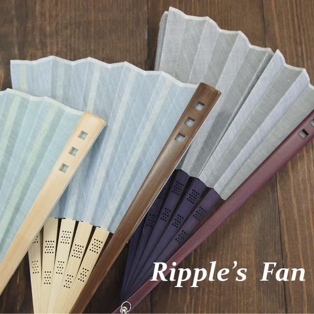 Ken Onishi Manufacturer Omi Hemp Fan 23cm Light Green "Ripple" 78-01