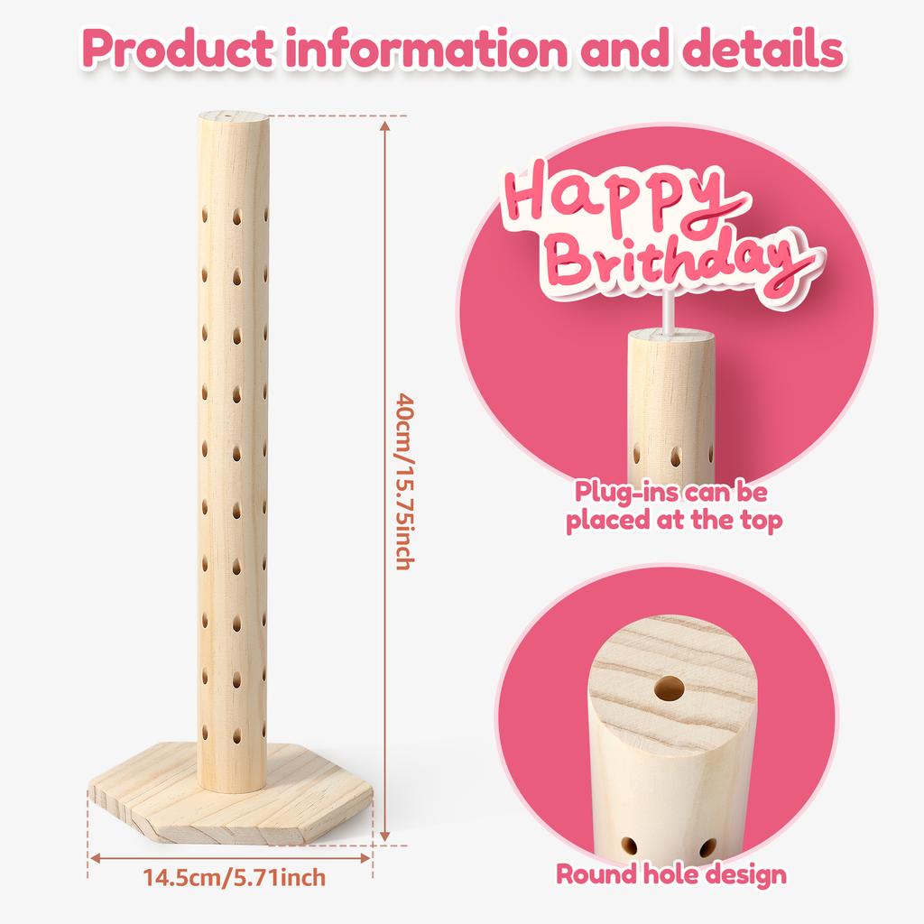 Multi-Tier Lollipop Stand 60 Holes Lollipop Holder Wood Stand Cake Pop Candy Holders for Wedding Party Lollipop Display Stand