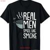 NOVA Camiseta Real Men Smell Like Smoke BBQ Churrasco Chef Ideia S 3XL vintage Lavada Unisex Top Para Uso Diário moda