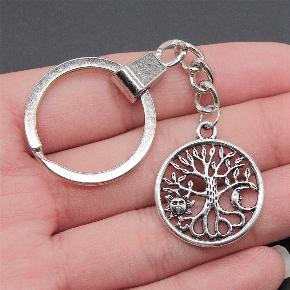 Tree of Life Nature Growth Pendant Antique Bronze Metal Keychain Trendy Gift for Nature Lovers