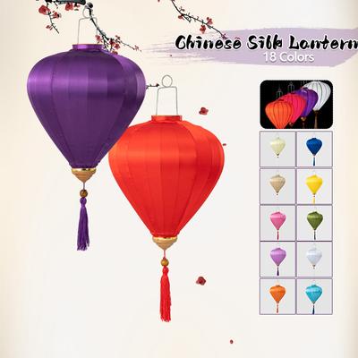12/14 Inch Chinese Ancient Style Lantern Satin Silk Palace Lantern Vietnam Mid Autumn Festival New Year Party Decor Lanterns