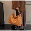 IELGY Large-Capacity Diamond Casual Trendy Fashion Tote Bucket Bag All-Match Chain Shoulder Female Bag