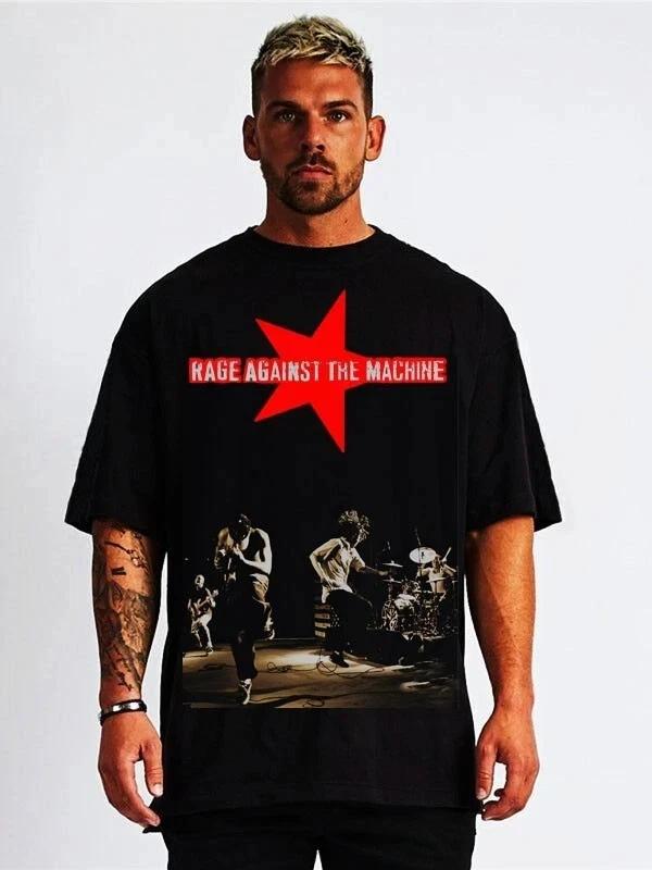 RATM ON STAGE ROCK BAND HARD ROCK BLACK T-Shirt Men s SIZES XL