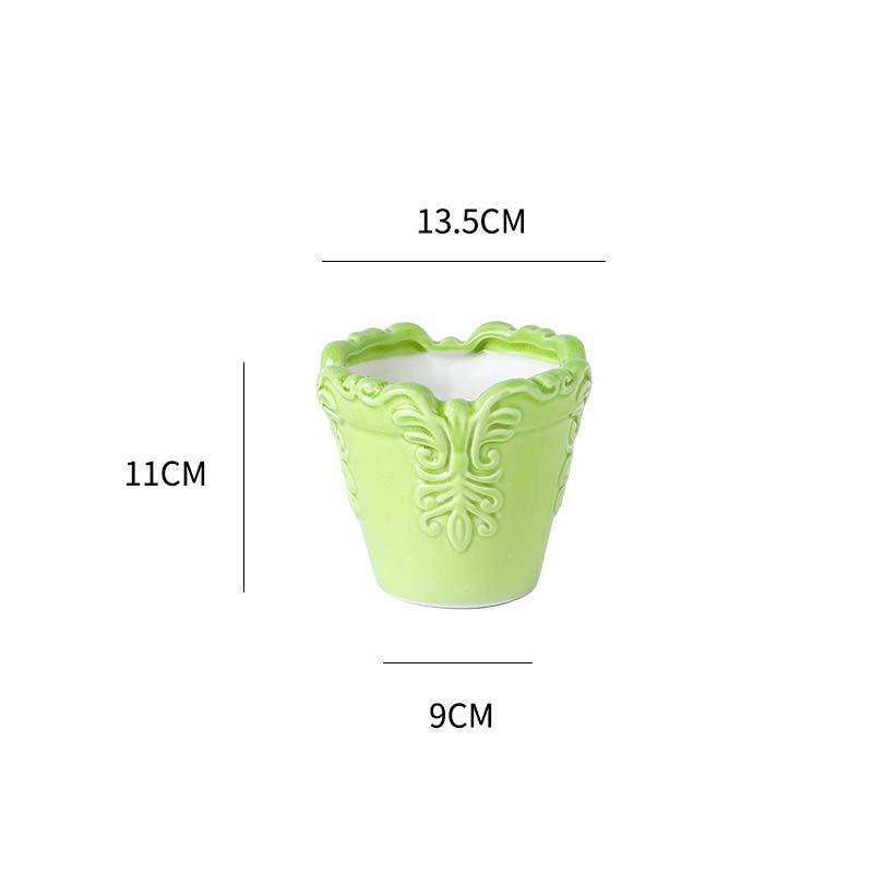 Yaratıcı Seramik Çiçek Saksıları Çiçek Vazosu Kabartma Desenli Çiçek Aranjmanı Aksesuarları Sukulent Bitki Ev Dekorasyonu