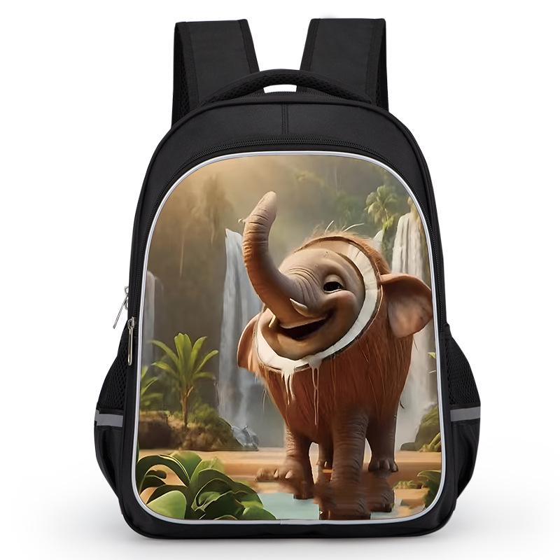 Cross-border Classic Mountains & Seas Stick Figure Kids' Backpack for Grades 1-6 - Load-Reducing Double Shoulder Bag for Boys
