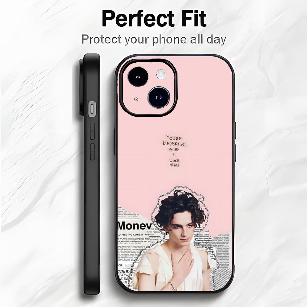 Snygg Hollywood-skådespelare T-Timothy Chalamet Fodral till mobiltelefon Fodral till mobiltelefon Mjuk förpackning Lättvikt För iPhone17 16 15 14 13ProMax