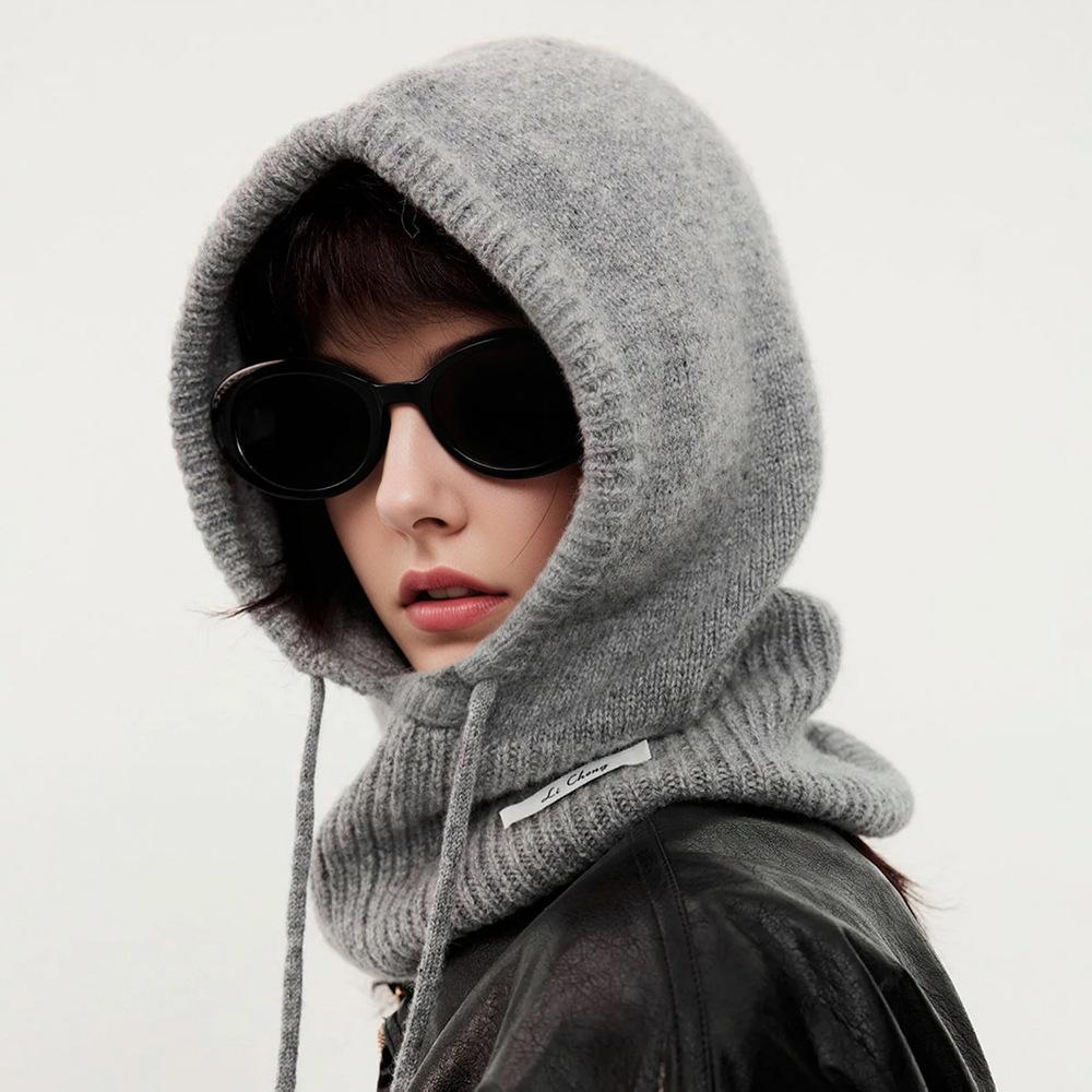 Autumn and Winter Men and Women Knitted Hats for Cervical Vertebrae Neck Scarf  Ears  Thickened and Warm
