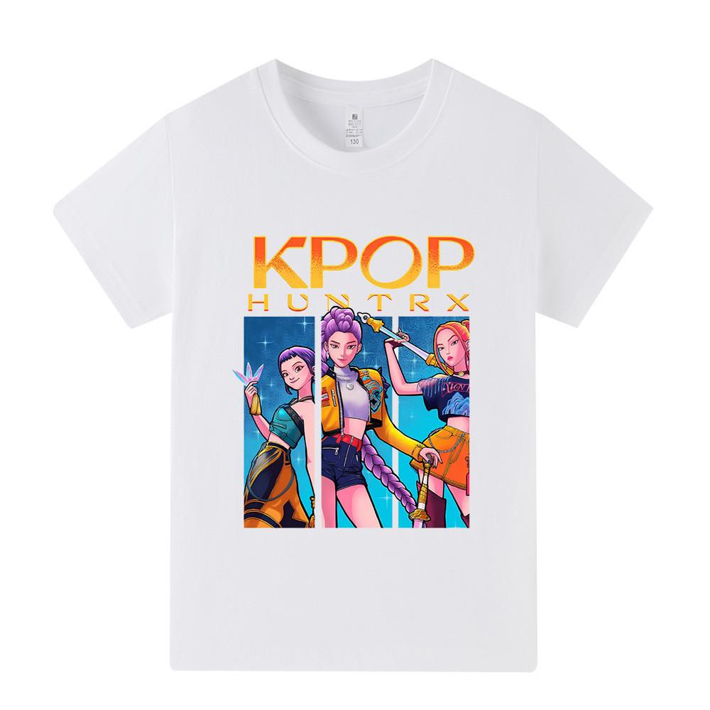 A1211 Kids Boys Girls Kpop Rumi Zoey Mira Print Short Sleeves T-shirt
