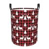 Christmas Deer Red Laundry Hamper Large Laundry Basket Winter Snowflake Snowman Santa Xmas Storage Basket Toys Clothes Organizer