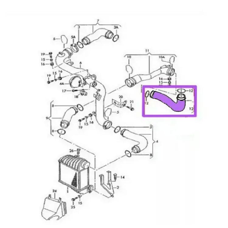 Replace 1J0145822E 01J0145822 Car Turbocharger Pipe Air Intake Hose for Golf 04-06 Automotive Accessories