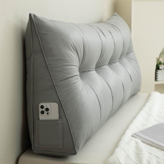 Triangular Headboard Pillow Bed Wedge Pillow With Side Pocket Headboard