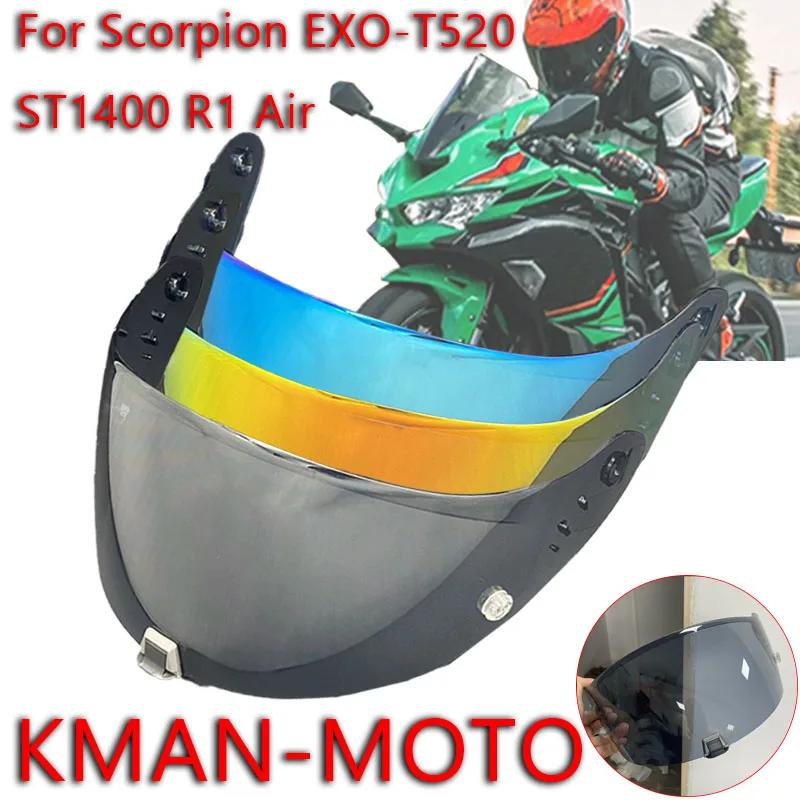 R1 Face Shield for Scorpion Exo R1 T520/ST1400/R1 Airuv Protection Electroplated Windproof Dustproof Visor Visiere Casque Moto