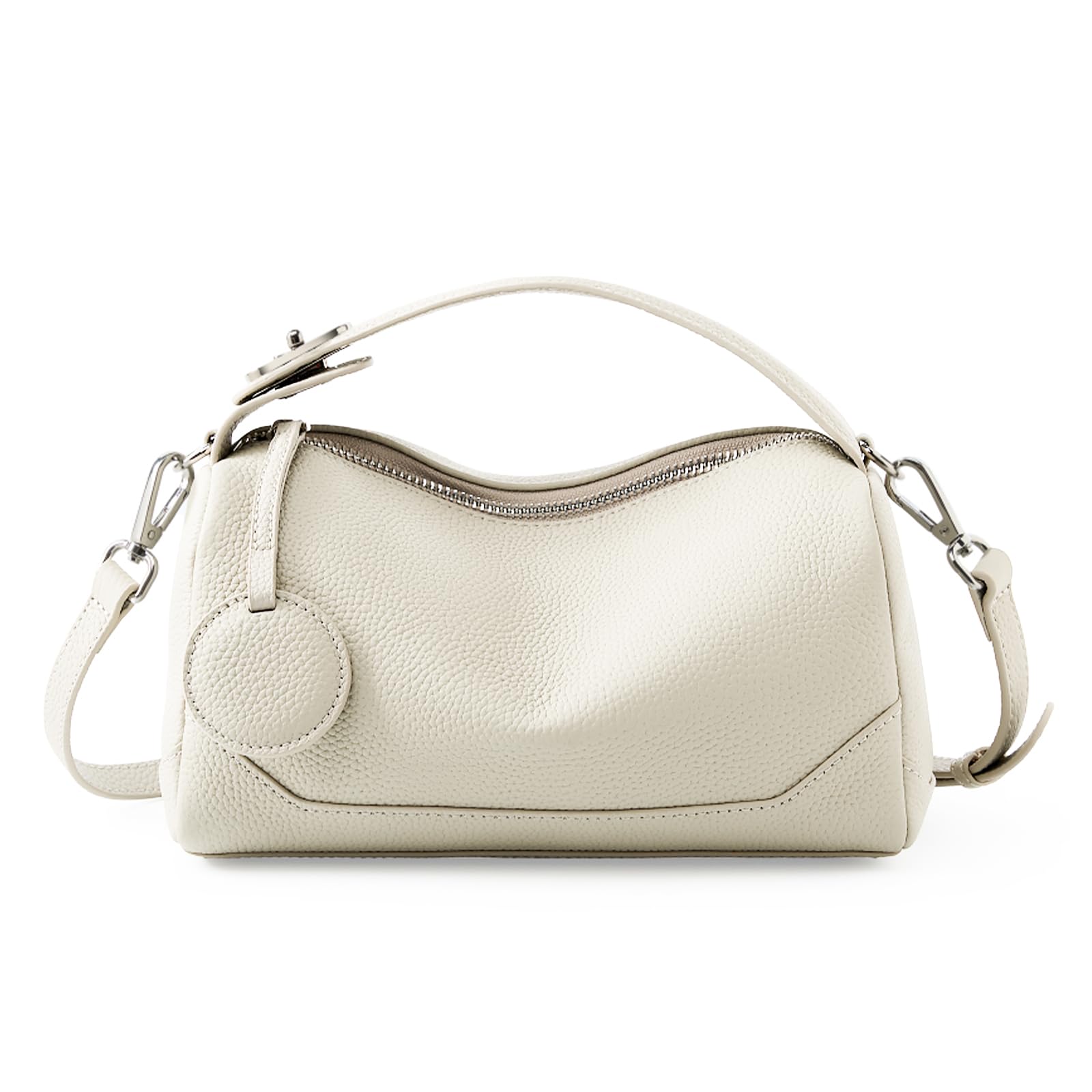 

MFFOR Genuine Leather Shoulder Bag for Women, 2-Way Handbag, Square Shape, Soft and Lightweight, Casual, Simple, Stylish, Crossbody, Shoulder, or
