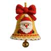 DIY Knitted Santa Claus Bell Ornament Handmade Christmas Tree Decoration Holiday Crochet Accessories for Craft Lovers
