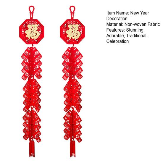 Décorations à Suspendre du Nouvel An Chinois Décoration Orientale Rouge Porte-Bonheur Traditionnelle avec Pendentif FU pour Décorations de Fête du Printemps Nouvel An Lunaire