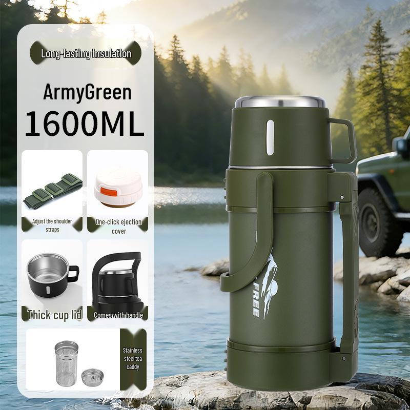 Large Capacity 304 Stainless Steel Thermos Cup - Portable Outdoor Travel Kettle for Hot Water