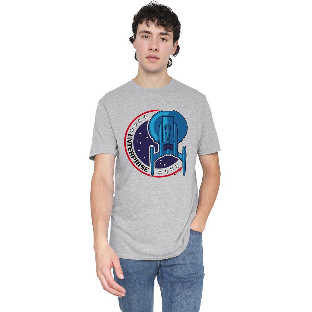 Star Trek Enterprise Patch T-Shirt S-2XL Athletic Heather L