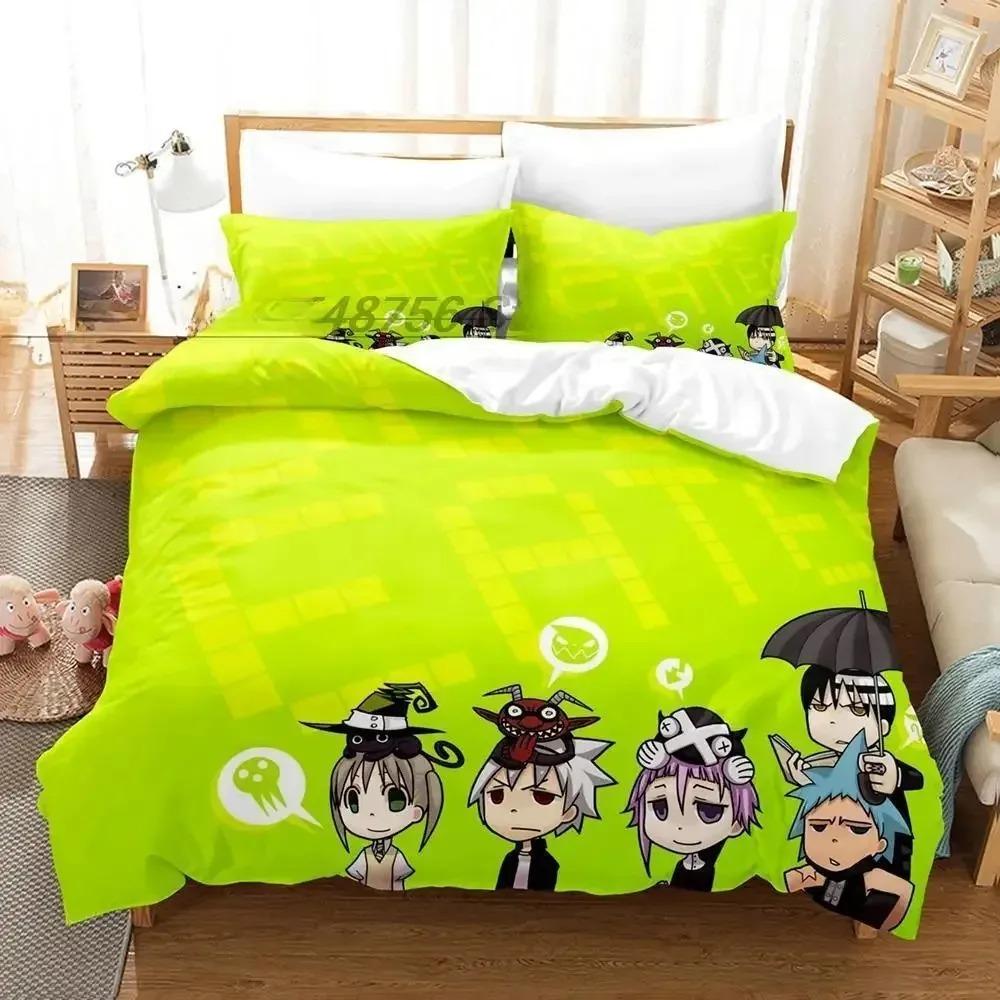 Soul Eater Bedding Set Single Twin Full Queen King Size Bed Set Adult Kid Bedroom Duvet Cover Sets 3D Print Anime Bed Sheet Sets