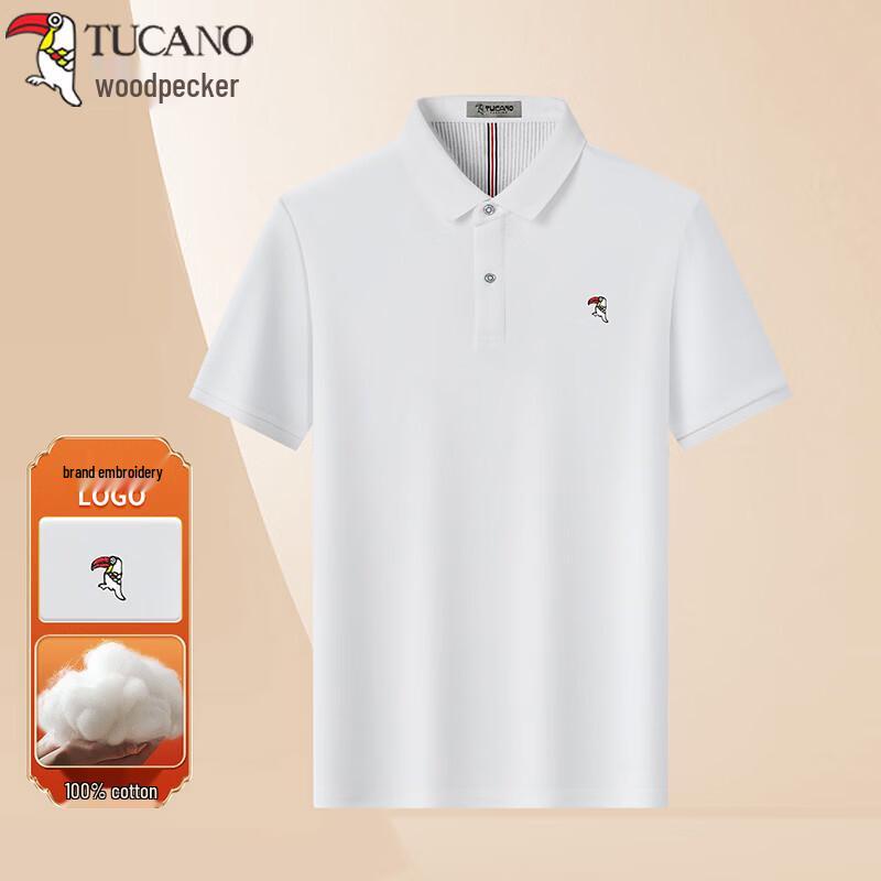 TUCANO Men's Pure Cotton Short-Sleeve Polo Shirt