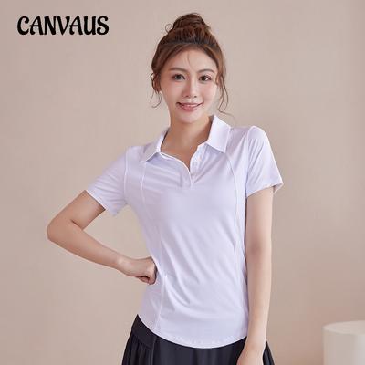 Polo Estiva con Risvolto T-shirt a Maniche Corte da Donna con Bottoni Semi-annodati Top Abbigliamento Fitness Slim a Maniche Corte per Yoga