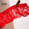 Women G String Thong Faux Pearl Decor Lace Fabric Rose Decor Pornographic Shirring Solid Color Honeymoon Wedding Night Lady Panties