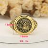 Vintage Geometric Hollow Tree Of Life Ring Unique Niche Design Personality Finger Band Fashion Jewelry Accessory