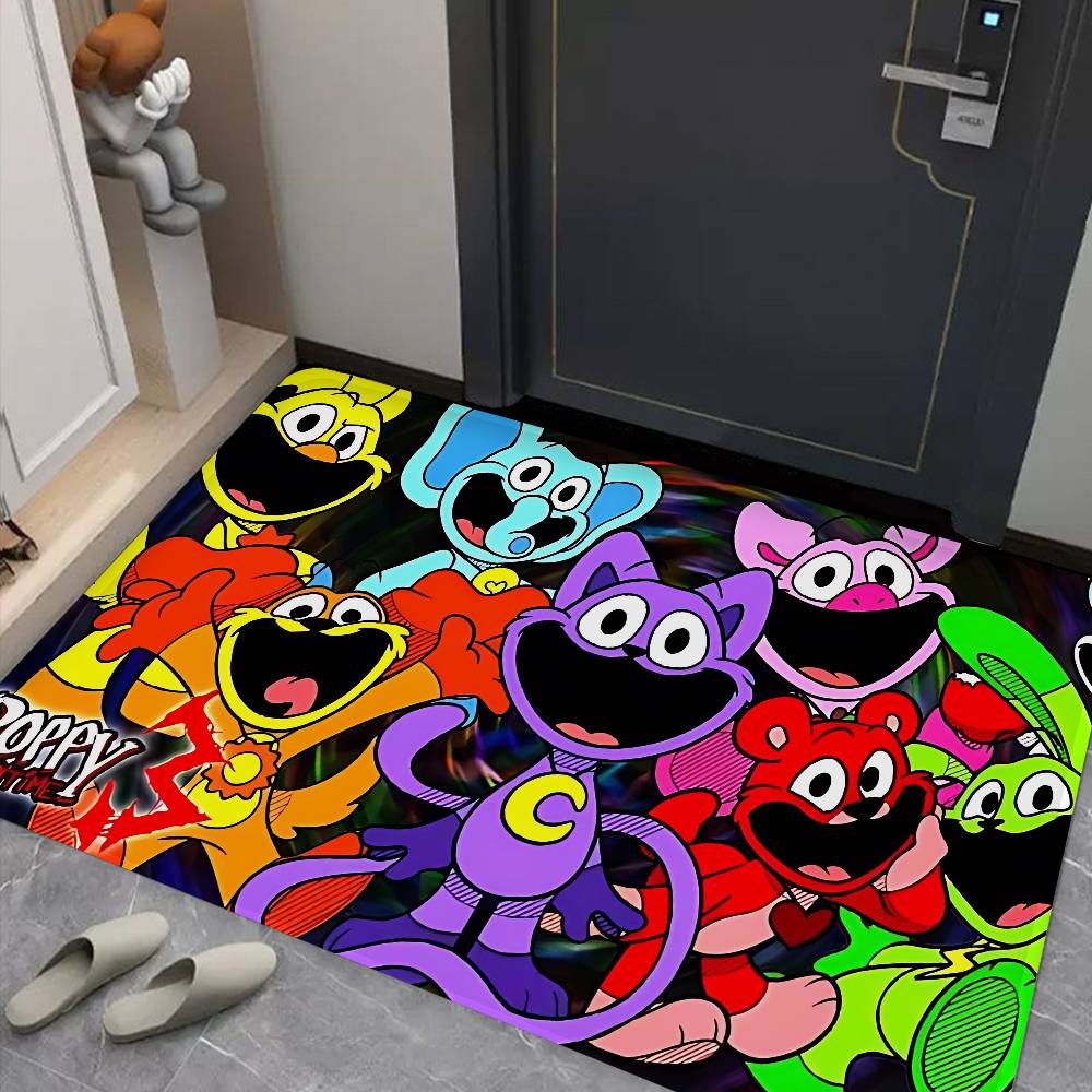 Cartoon S Smiling C Critters Door Mat Washable Non Slip Living Room Sofa Chairs Area Mat Kitchen Doormat Area Rug