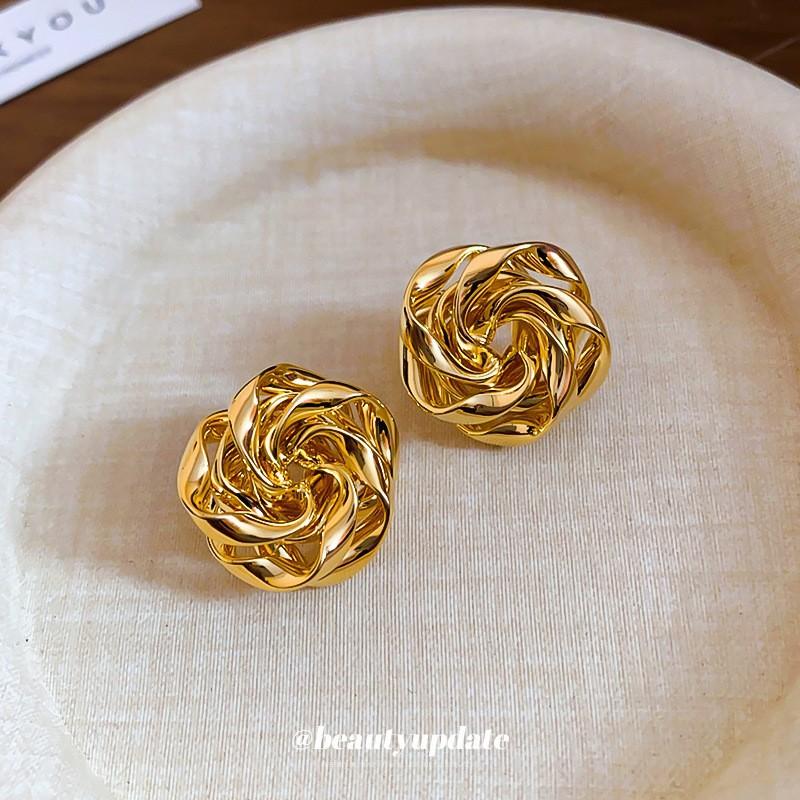 Metal Irregular Earrings European and American Retro Temperament Versatile Earrings Earrings