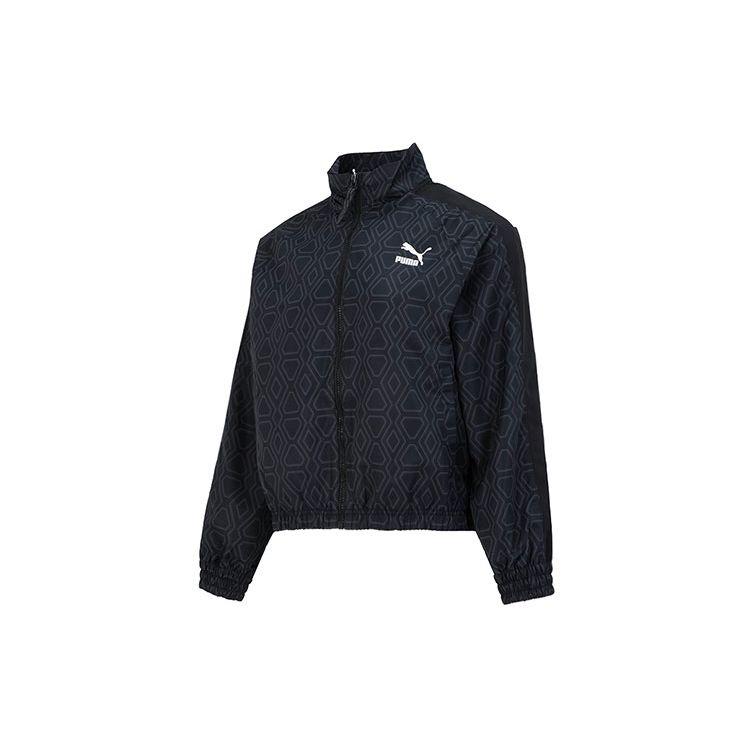 

Puma Plaid Print Casual Stand Collar Jacket Women Jackets Black 620583-01 S