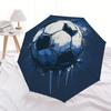 1pc Blues Football Splash Moment Portable Household Essential Folding Umbrella, Durable Iron Frame Structure, Iron Rod Design,