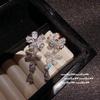 Vintage Floral Drop Earrings With Cubic Zirconia Pearl Beads Post Retro Bohemian Jewelry Women