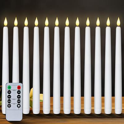 Candele Coniche Scintillanti Senza Fiamma con/senza Telecomando Timer Dimmer Candelabri a Batteria per Natale Matrimonio
