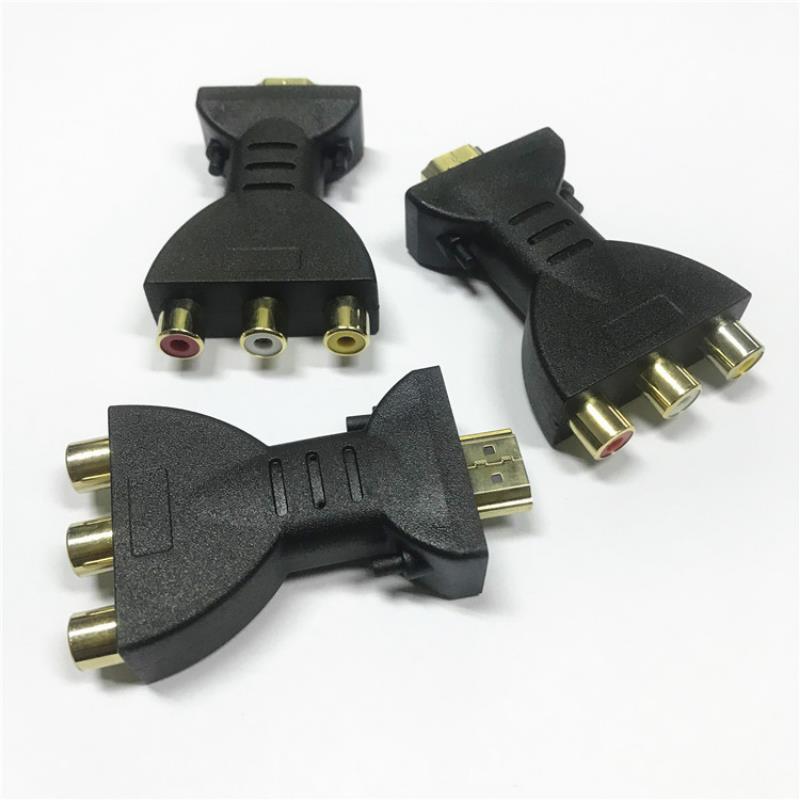 HDTV To AV Gold-plated HDMI-compatible Male to RCA Red Yellow White Video Audio Adapter AV Component Converter Connector For DVD