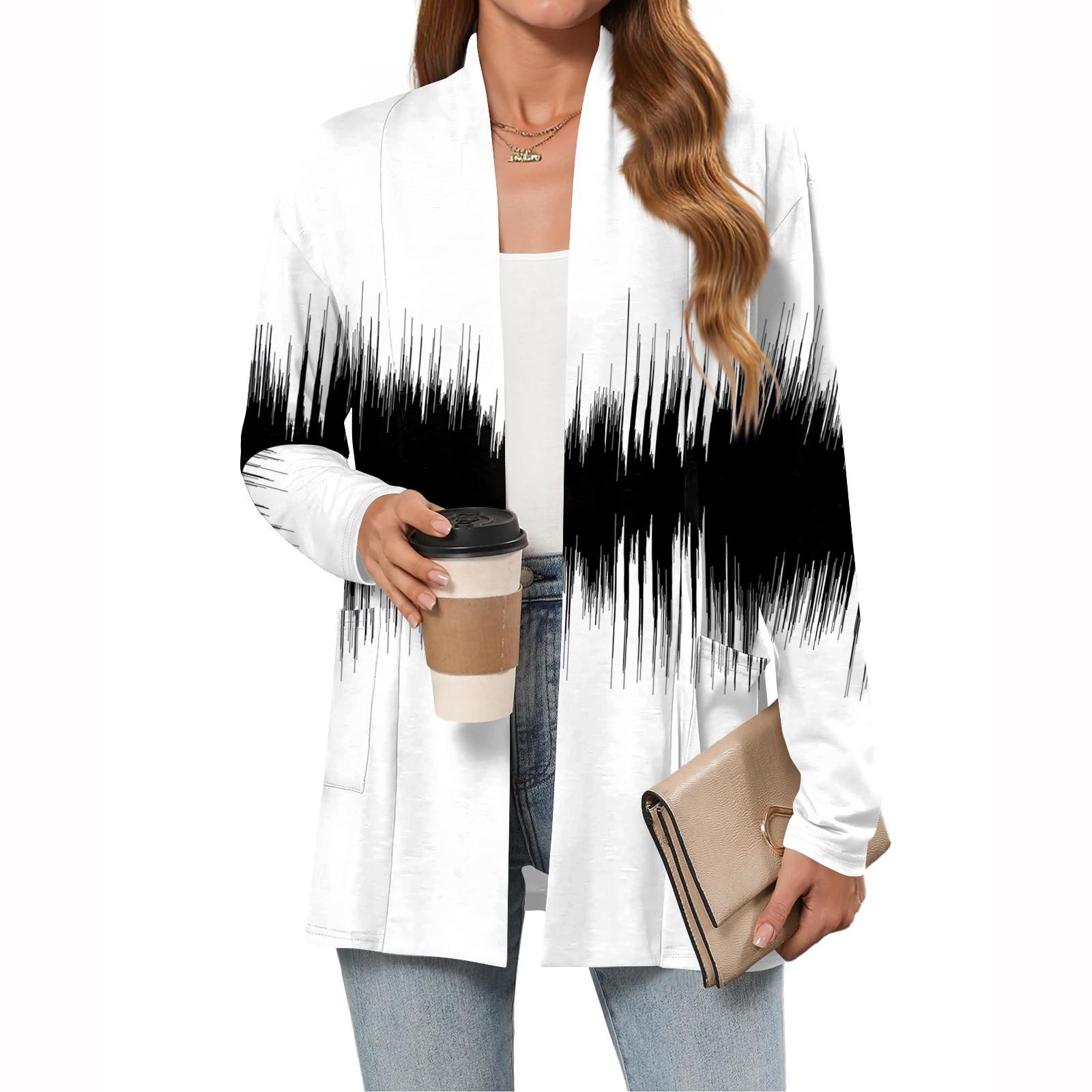 

Женские легкие кардиганы с открытой передней частью, с длинными рукавами, повседневные, свободные, тонкие кардиганы с карманами M