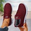 Large Size Autumn and Winter New Walking Shoes Soft Sole Non-slip Front Lace-up Velvet Women's Cotton Shoes Medium and Old Casual Shoes
