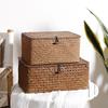 Woven Sea Vine & Bamboo Rectangle Snack Storage Basket
