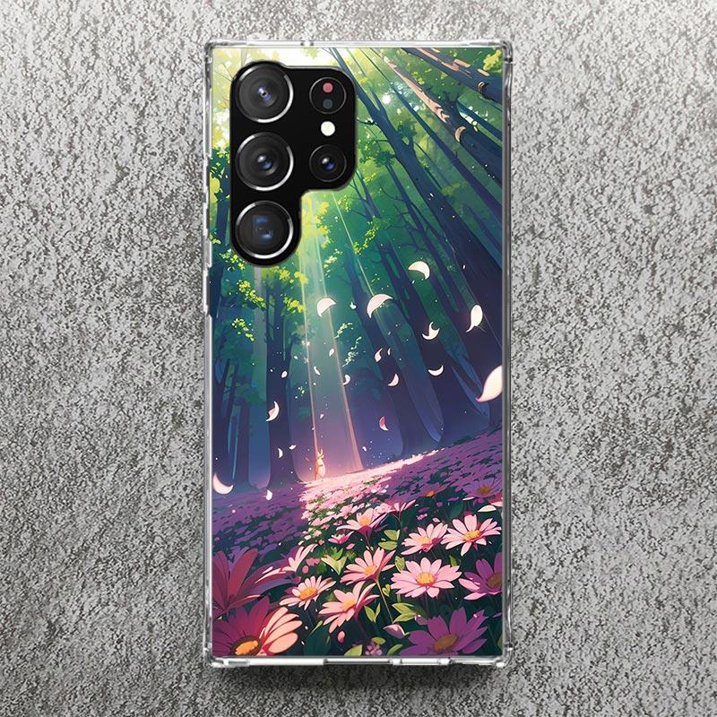 Coque de téléphone Esthétique Anime Paysage Pour Samsung Galaxy S25 S24 S23 Ultra S22 Plus S21 S20 FE S10 + S25Ultra S24U Coque Souple