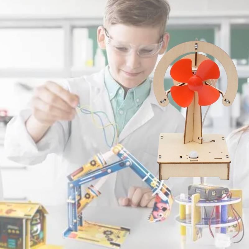 Holz DIY Körperwahrnehmung Elektrischer Ventilator Handgemachtes Kit Für Wissenschaftliche Experimente Schulbedarf