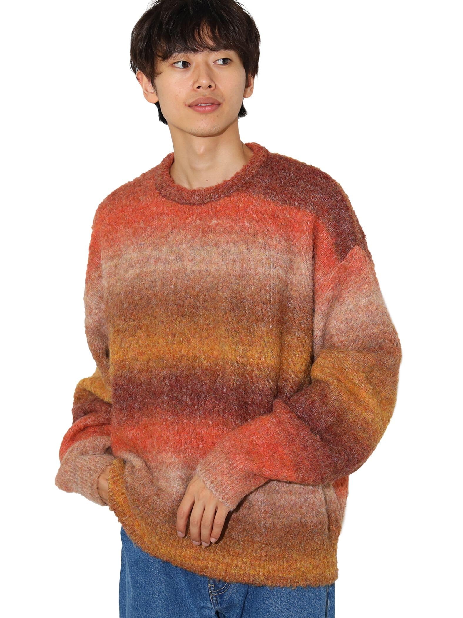 

Beams Heart Men s Assorted Gradient Crew Neck Knit, Brown, Size L
