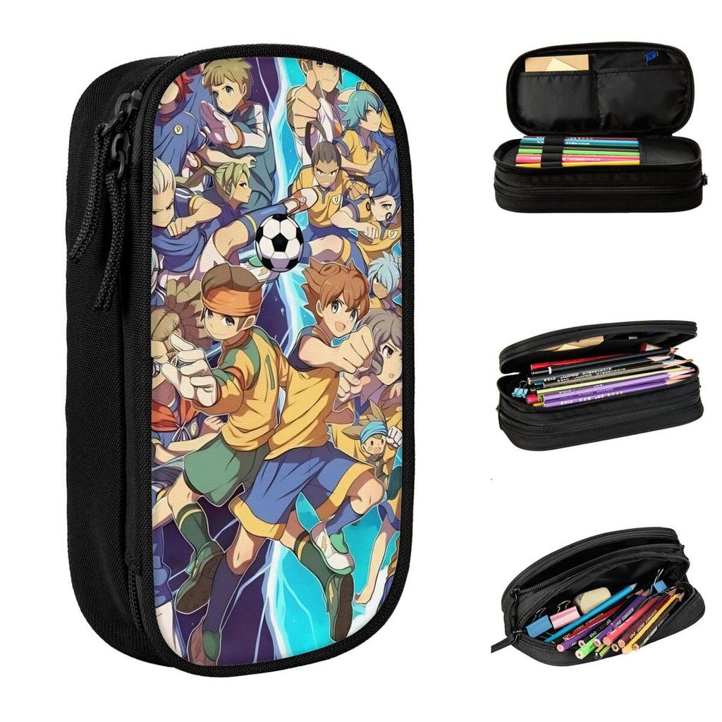 Inazumas Kanon Endo Pencil Cases Classic Elevens Soccer Anime Pen Box Bags Student Big Capacity School Supplies Gift Pencilcases