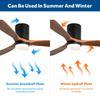 Sofucor 132cm Indoor Ceiling Fan with 3 solid wood blades, silent reversible motor, remote control, including lighting control