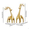 1 Pair Elk Deer Statues Figurines Desktop Ornament for Bookshelf Cabinets Versatile Resin Sculpture