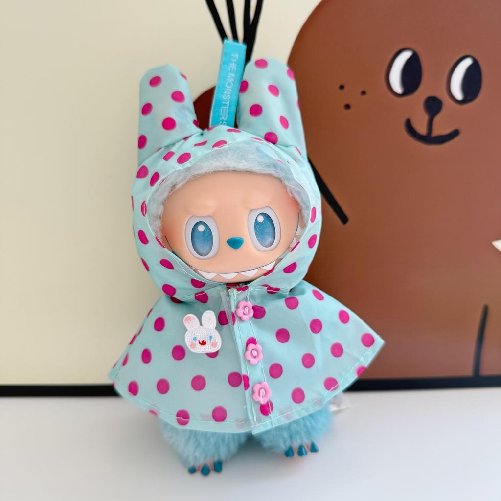 Only Clothes for V1 V2 V3 Labubu Clothes Raincoat Colorful Polka Dot Waterproof Suit Set Raincoat Suit Set Children's Gift