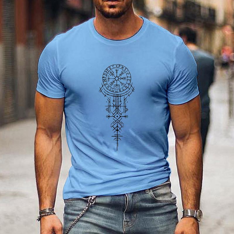 Viking Runic Compass Graphic T Shirts Funny Trip Tshirts Short Sleeve Tops Loose Fashion Harajuku T-shirts Men Brand T-shirt