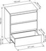 Black Matte 3-drawer Chest of Drawers