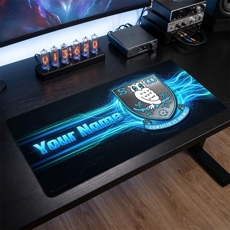 Sheffield Wednesday FC Benutzerdefinierte Große Mauspads, Personalisierter Textdruck mit Namen, Fußballlogo Rutschfeste Schreibtischmatte Gaming-Geschenk