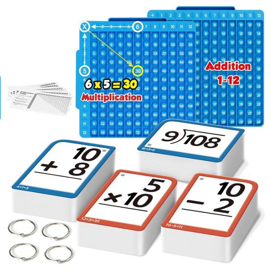 1 Set Math Flash Cards Fidget Chart Addition Subtraction Multiplication Division Preschool Learning Math Calculation Card Arithmetic Teaching Aid Math