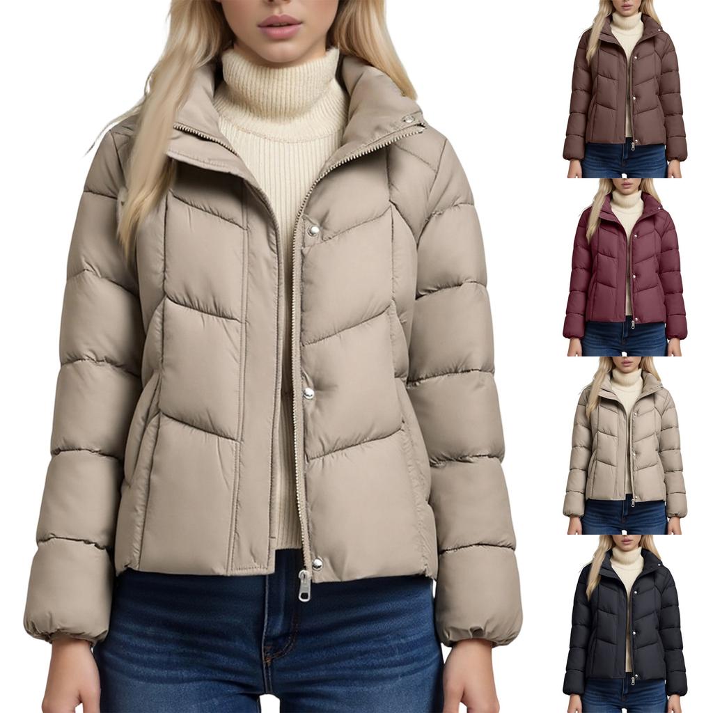 Women's Stand-up Collar Versatile Loose Warm Fashionable Cotton Jacket