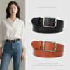 Style Retro Womens Belt Square Buckle Design For Women Men Casual Waist Match